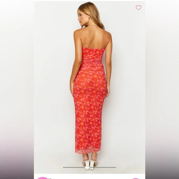 Imogen Orange Floral Print Maxi Dress Beginning Boutique - Picture 2 of 6